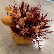 Композиция в керамическом кашпо Жираф