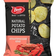 Чипсы Натуральная Картошка "Атлантический краб",  ТМ "BRUTO",  130 г