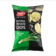 Чипсы Натуральная картошка "Зелёный лук", ТМ BRUTO, 130 грамм