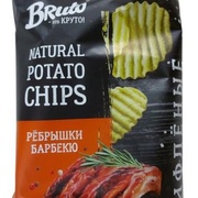 Чипсы Натуральная картошка "Ребрышки барбекю", ТМ "Bruto", 130 гр