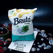 Чипсы Натуральная картошка "Сметана и зелень", ТМ BRUTO, 130 грамм