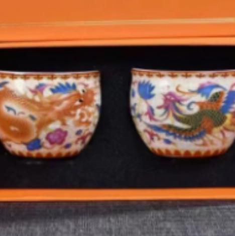 Пиала ном 2 дракон и феникс парная чашка кунг-фу 2 шт по150 мл 