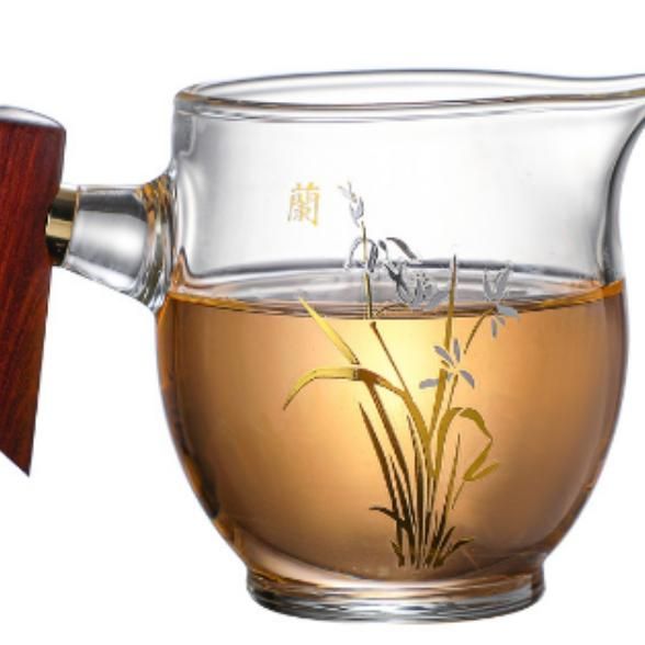 Чахай деревянная ручка 220 мл высокая орхидея 