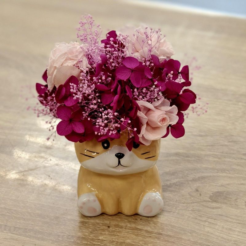 Композиция в керамическом кашпо Лисенок 