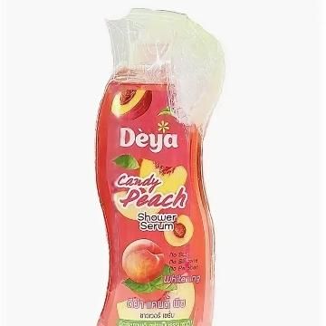 Гель для душа "Сочный персик"с мочалкой Deya 