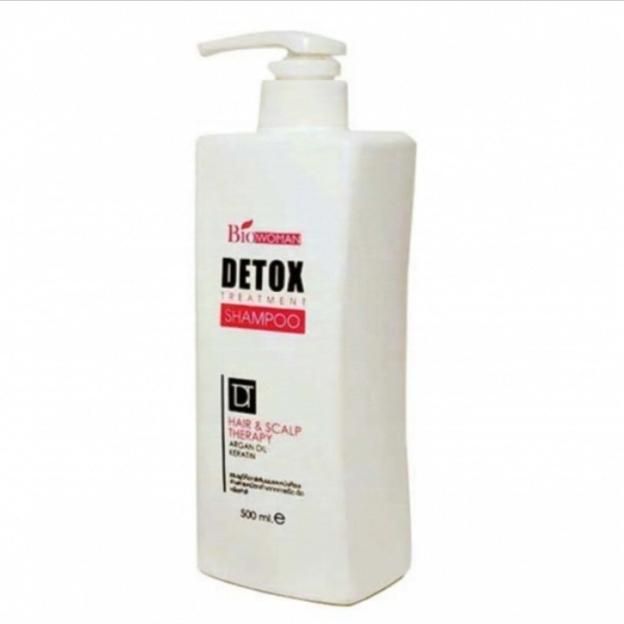 Детокс-шампунь с Аргановым маслом, Кератином и Бамбуковым углëм Biowoman 