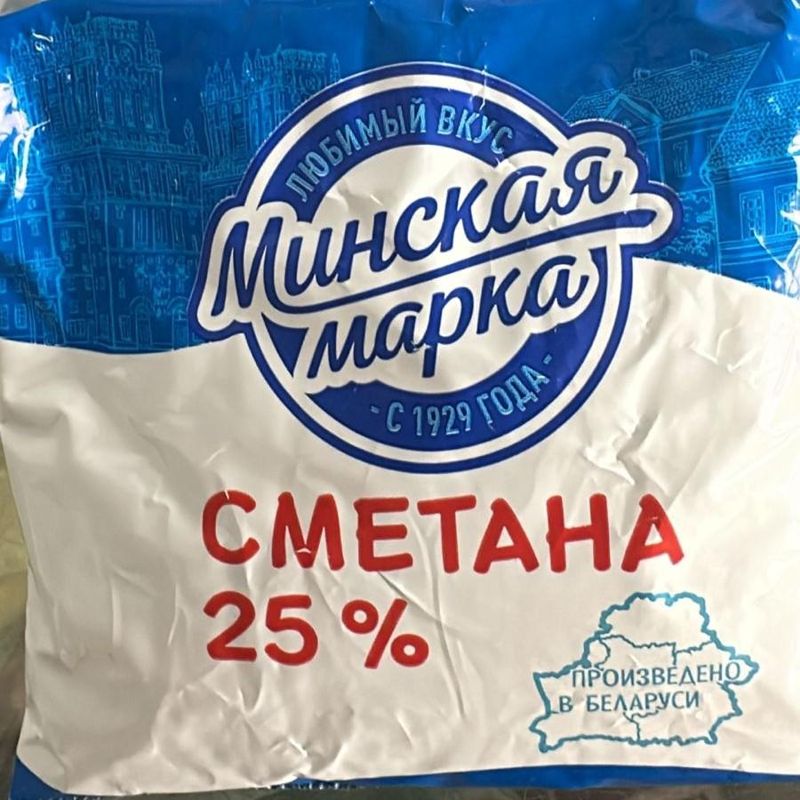Сметана минская марка 25% 0,4 кг 