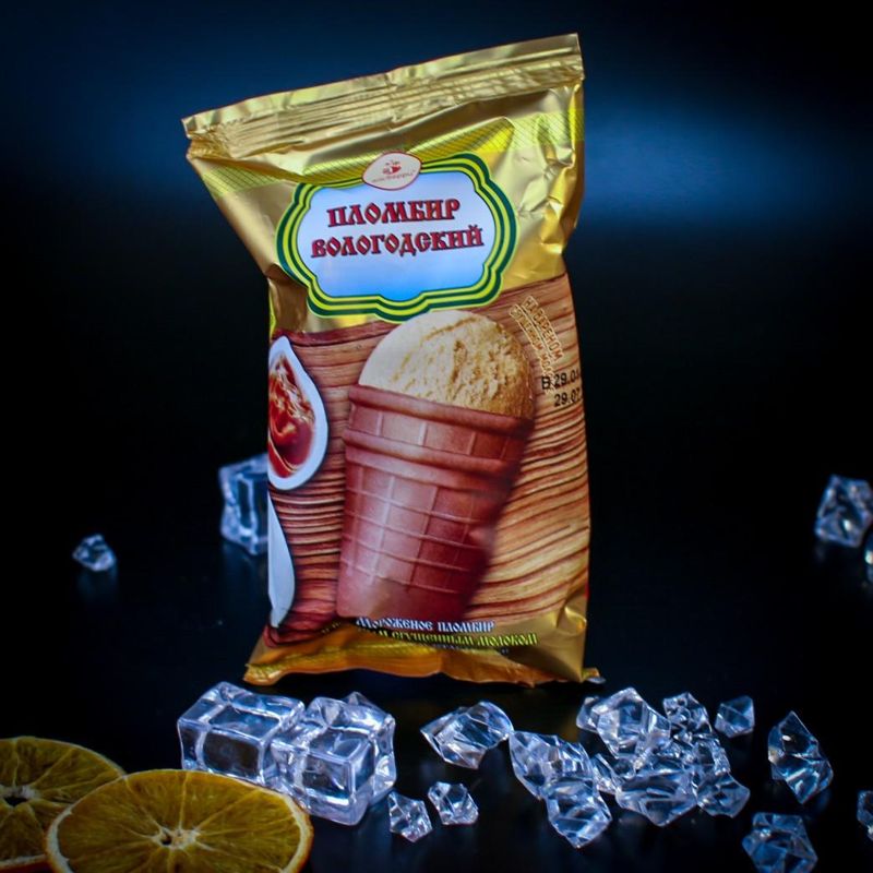 Мороженое Вологодский пломбир в вафельном стаканчике 