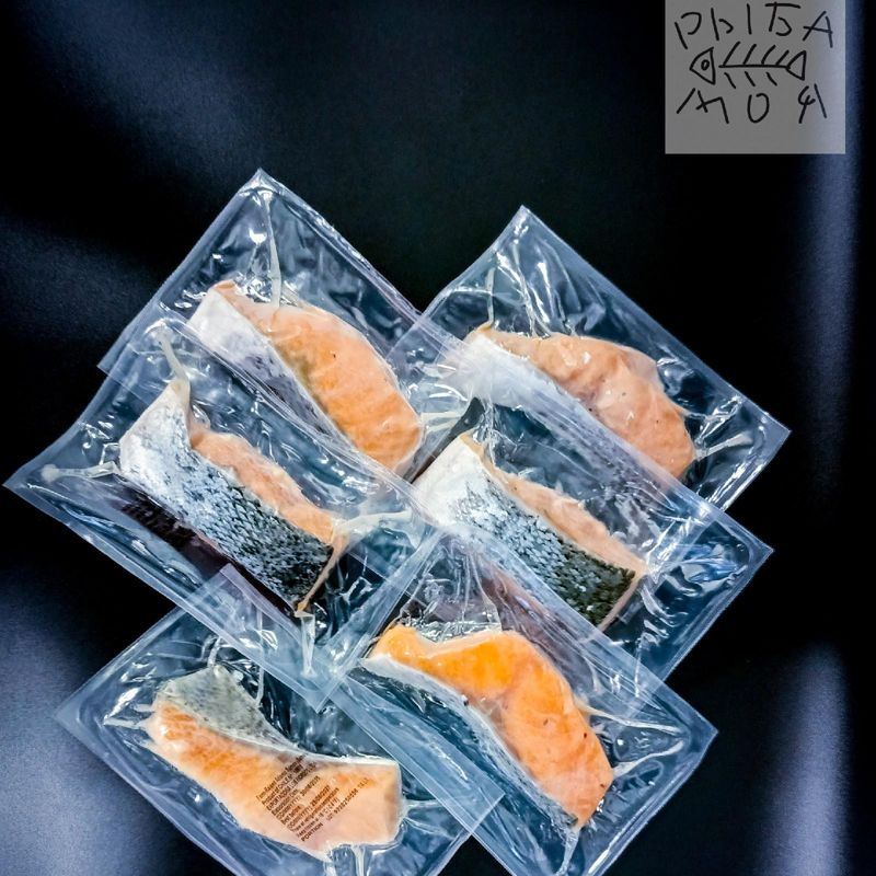 Филе семги с/м, порционное на коже без кости, ~120 гр 