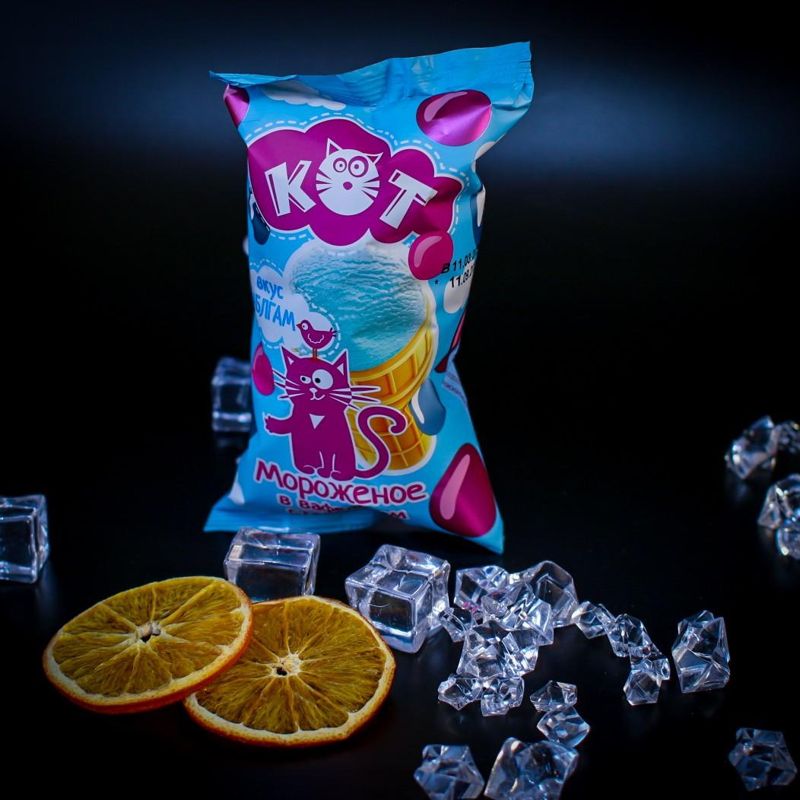 Мороженое КОТ в стаканчике с ароматом Баблгам 
