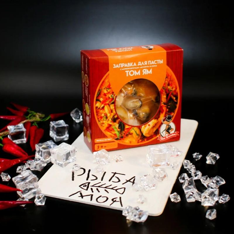 Заправка для пасты с морепродуктами "Ассорти" в соусе "Том Ям", 200 гр 