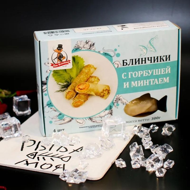 Блинчики с горбушей и минтаем, 300 гр 