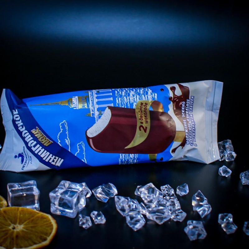 Мороженое Ленинградское Люкс сливочное в шоколадной глазури 