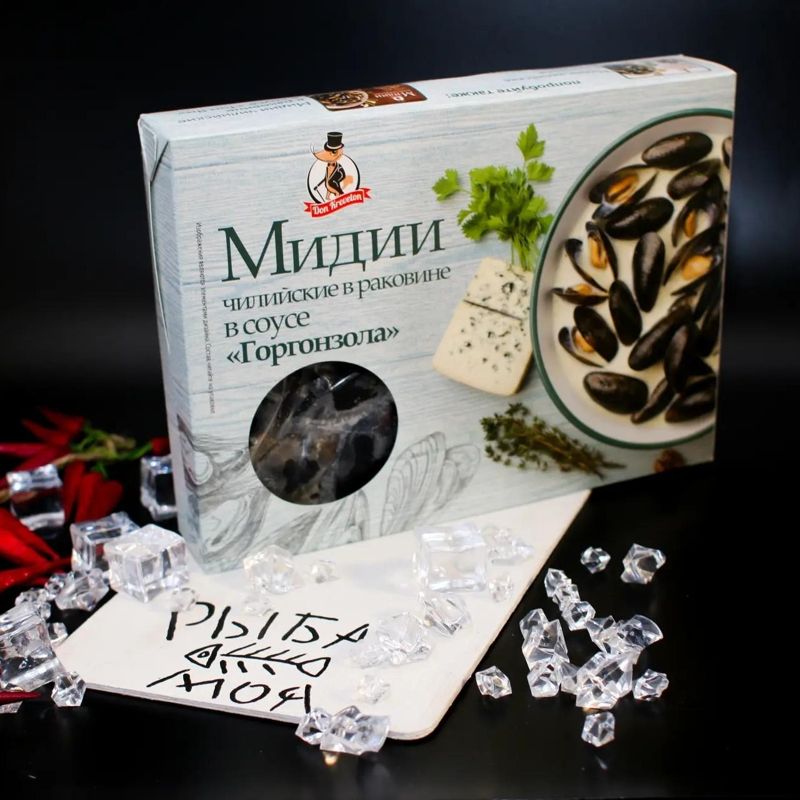 Мидии Чили в раковине в соусе Горгонзола, 500 гр 