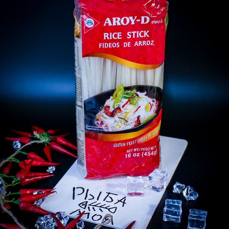 Лапша рисовая Aroy-D 5 мм, 454 гр 