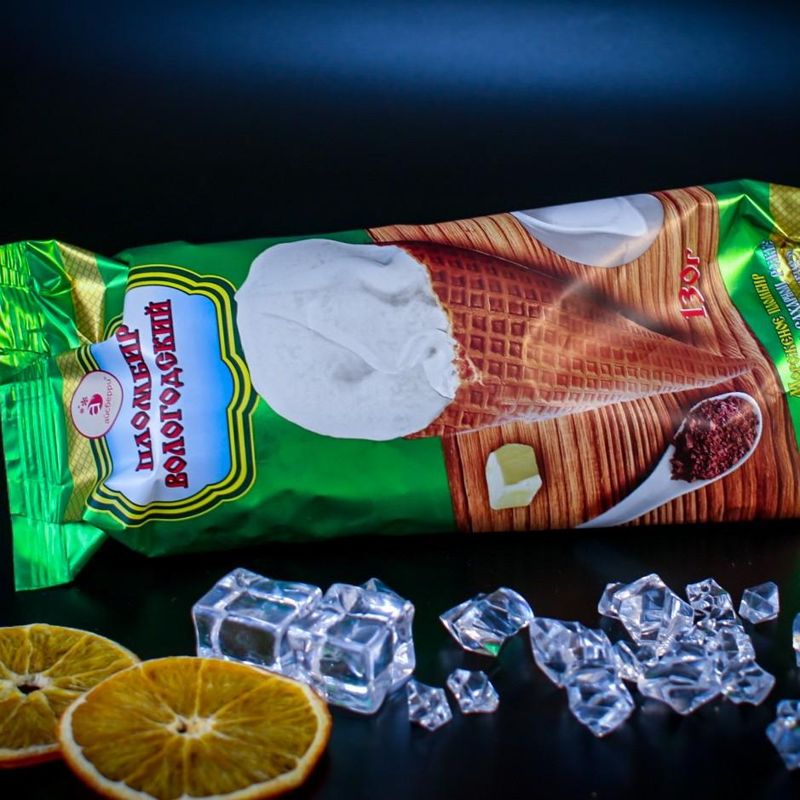 Мороженое Вологодский пломбир рожок с какао 