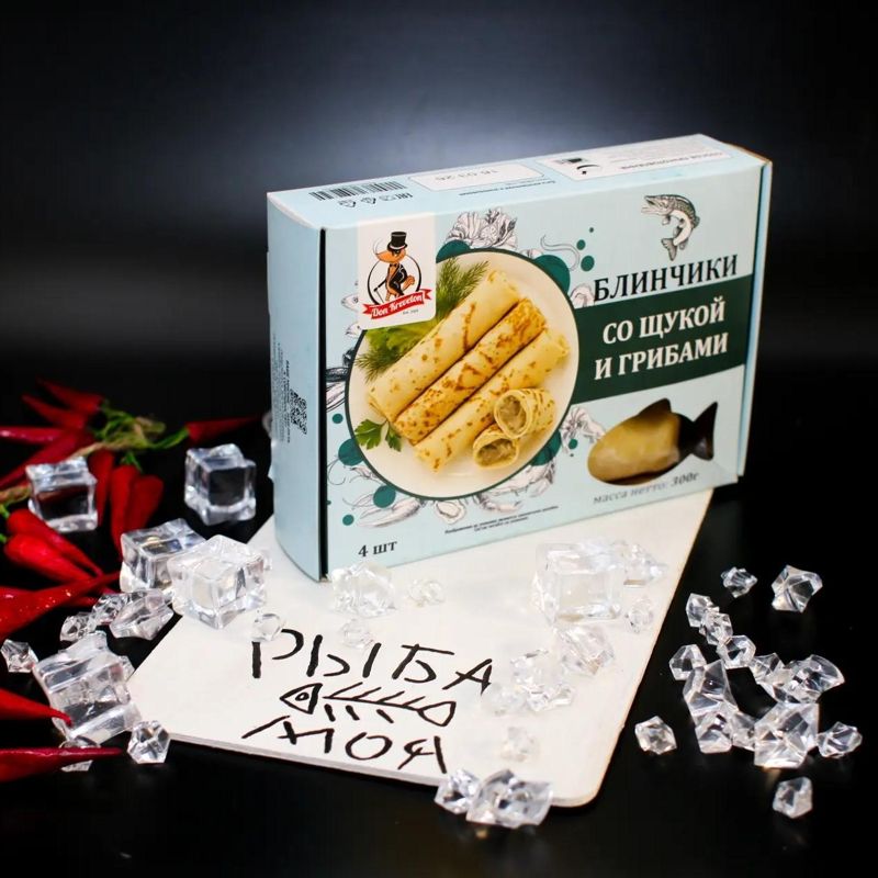 Блинчики с щукой и грибами, 300 гр 