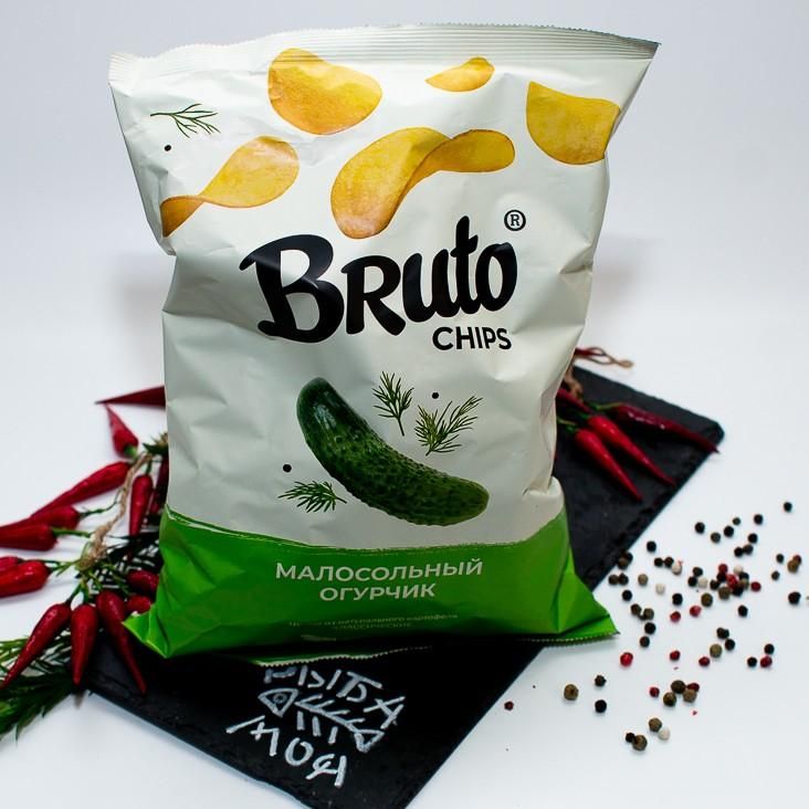 Чипсы Малосольный огурчик, ТМ "BRUTO", 120 гр 