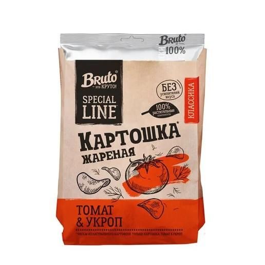 Чипсы Томат/укроп, ТМ "BRUTO" КРАФТ, 120 гр 