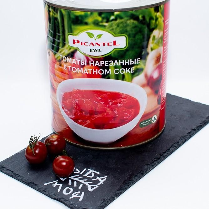 Томаты нарезанные в томатном соке 2.95 (сухой вес 1.77) PICANTEL BASIC 