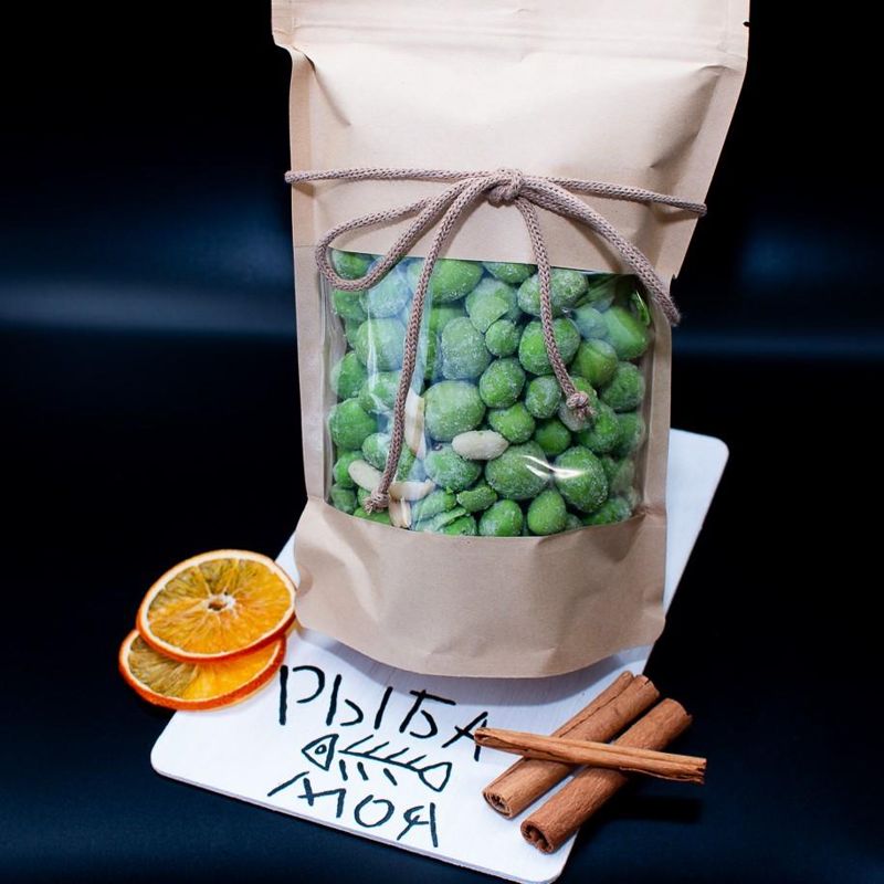 Арахис в глазури со вкусом васаби, вес 500 гр 