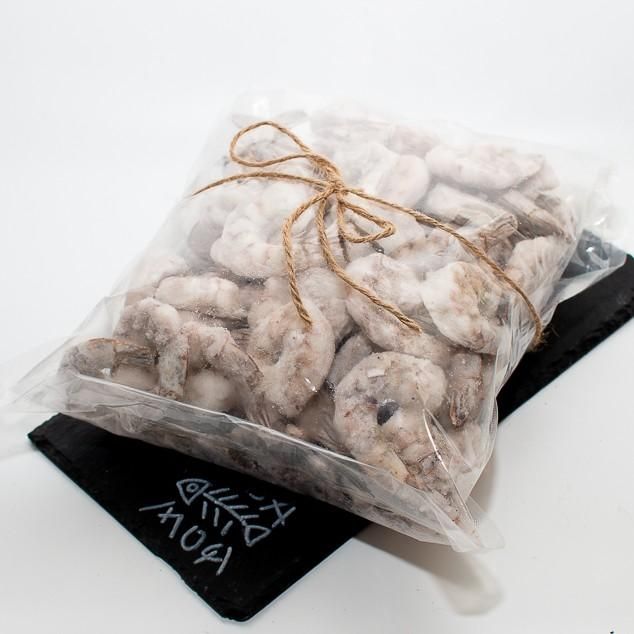 Тигровая креветка очищенная с хвостом, размер 31/40, СУХОЙ ЗАМОРОЗКИ 