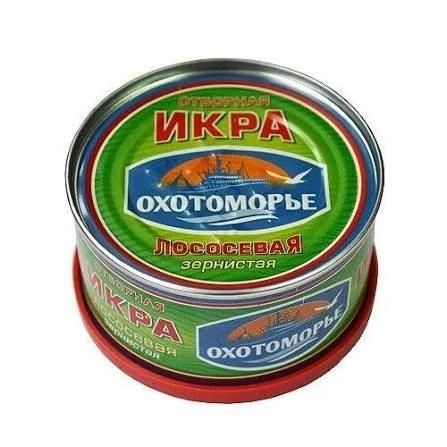 Икра горбуши 130 г, ж/б, Охотоморье 