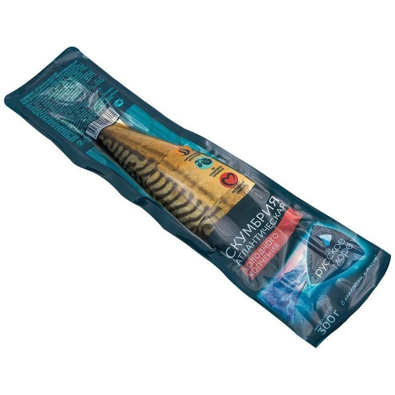 Скумбрия холодного копчения кусочки, вес 300 гр 