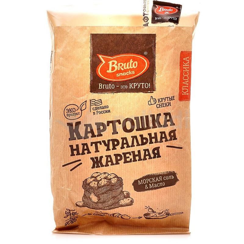 Чипсы Картошка жареная с солью, ТМ "Bruto" КРАФТ, 120 г 