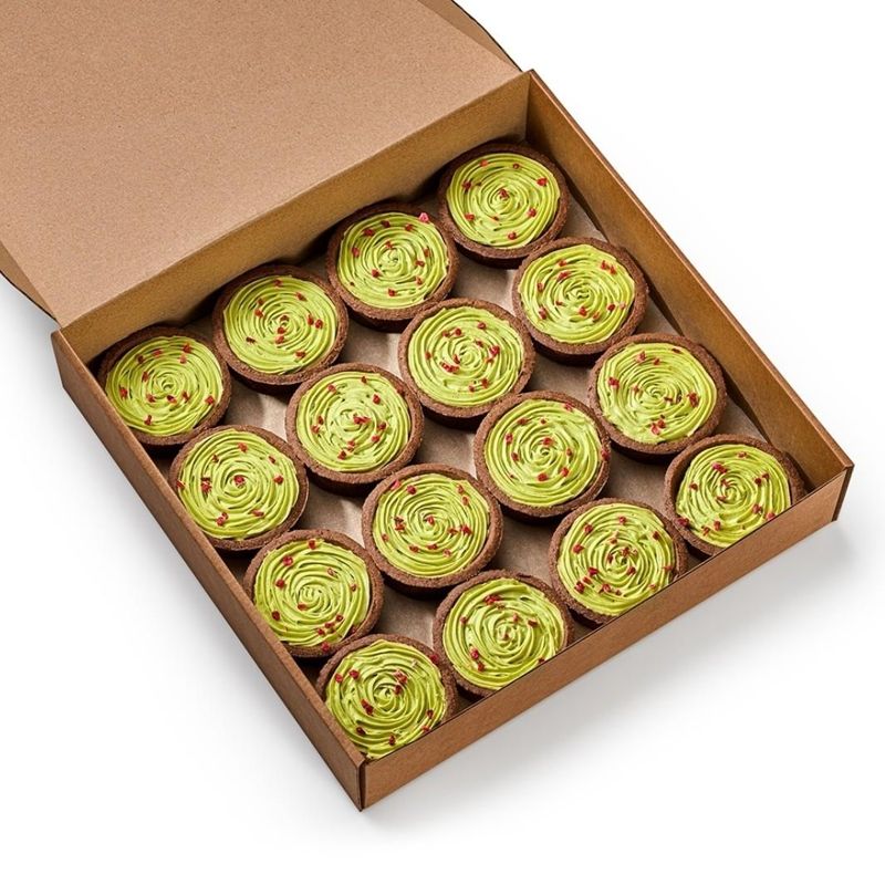 Тарталетка мини фисташковая с малиной (60гр. ×16 шт.) 