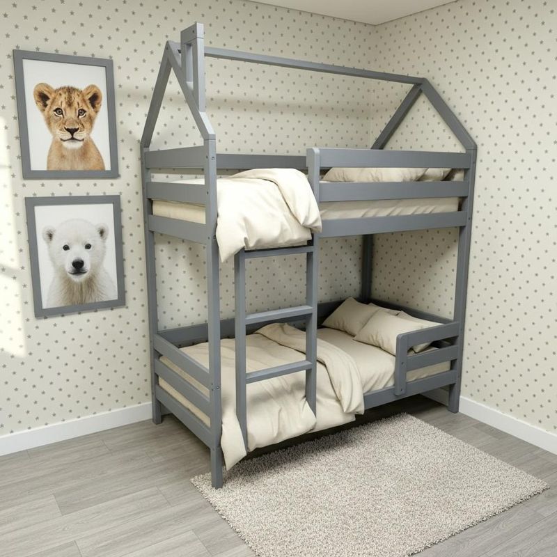 Двухъярусная кровать с лестницей сбоку 