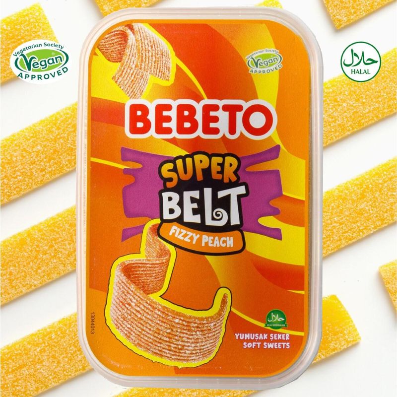 Мармелад Bebeto Ленточки сочный персик, уп. 400 гр 